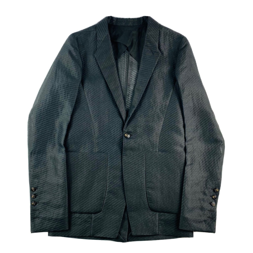 Rare Rick Owens Dirt Unstructured Sparkling Black Shear Blazer Size 36L NWT